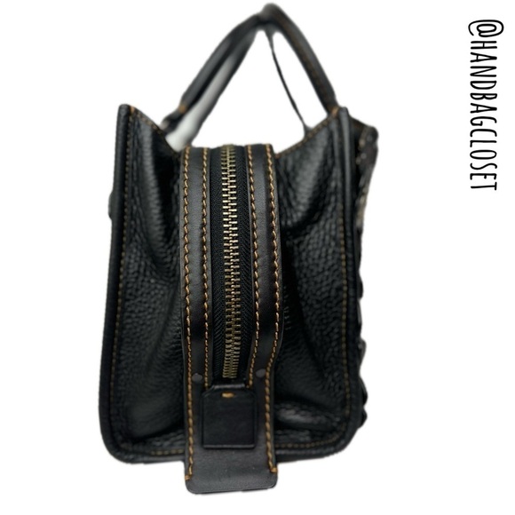 COACH 1941 TOOLED TEA ROSE TEAROSE WILLOW METAL AND LEATHER ROGUE 25 RARE BAG - Picture 6 of 16